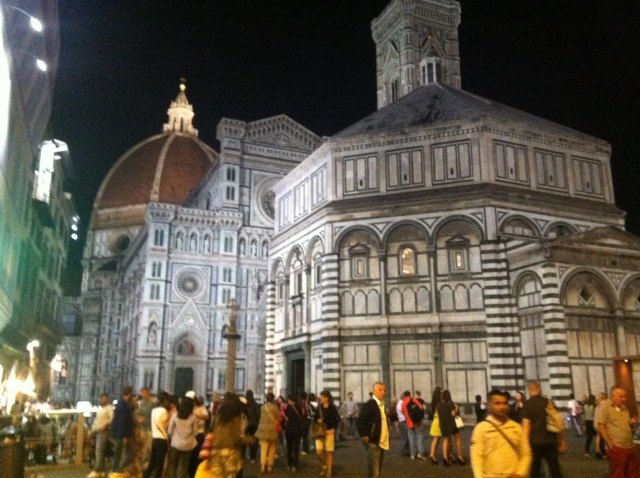 The Duomo of Florence by night.